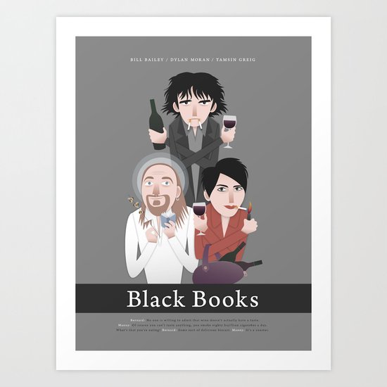 Black Books Art Print