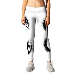 Eyes with long eyelashes and brows Leggings