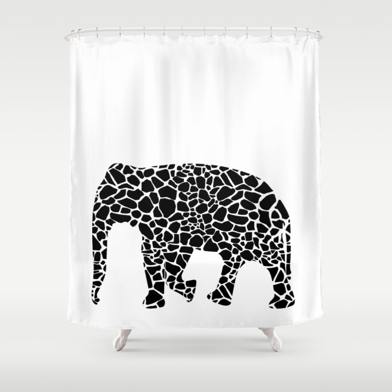 Elephant With Giraffe Print Shower Curtain By Mygig Society6