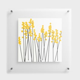 Hello Spring! Yellow/Black Retro Plants on White #decor #society6 #buyart Floating Acrylic Print