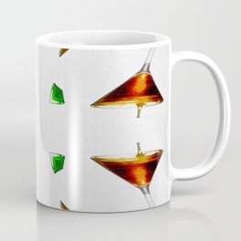 Orange mimosa cocktails and martini aperitifs alcoholic beverages mixed drinks wine glass motif on the rocks portrait painting Mug