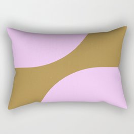 Pink on Desert Tan Semi-Circles Rectangular Pillow