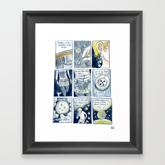 Love Letter to the Moon Framed Art Print