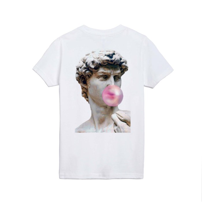 of T David Statue blowing by Carole Shirt Society6 pink | gum Kids