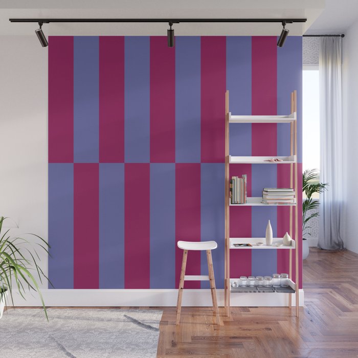 Strippy - Dark Orchid and Peri Wall Mural