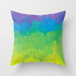 Yellow green blue cloudy texture Throw Pillow