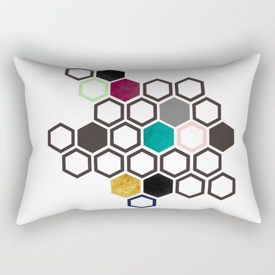 Hexagons Rectangular Pillow