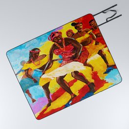 African Cultural Dancers Picnic Blanket