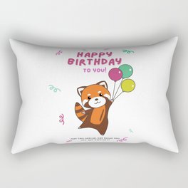 Red Panda Wishes Happy Birthday To You Red Panda Rectangular Pillow