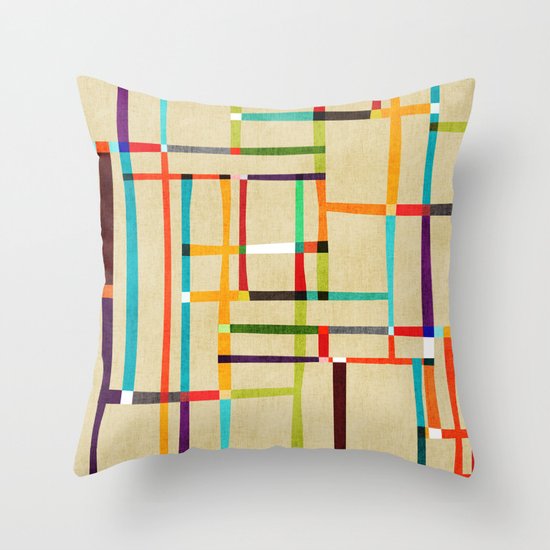 The map (after Mondrian) Throw Pillow