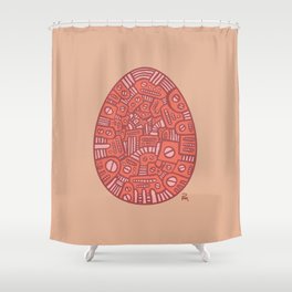 Red Mechanical Egg Shower Curtain