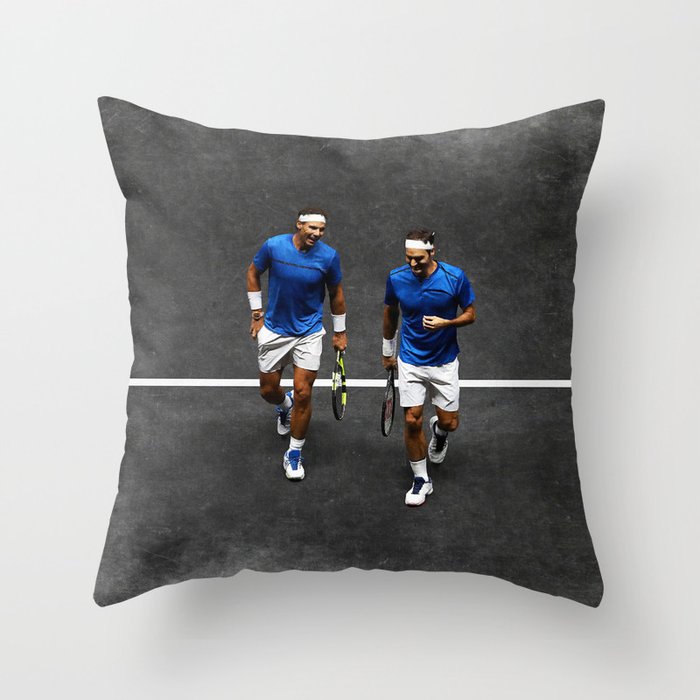 Nadal & Federer Throw Pillow