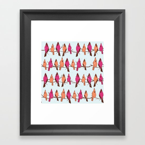 Cardinal Party Line Framed Art Print