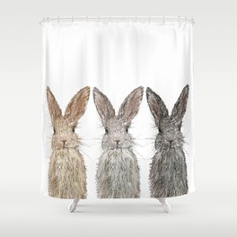 Triple Bunnies Shower Curtain