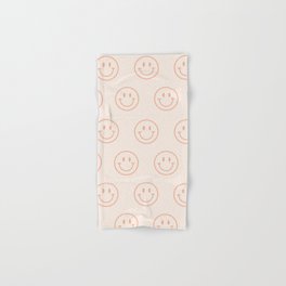 Beige/Peach Smiley Pattern Hand & Bath Towel