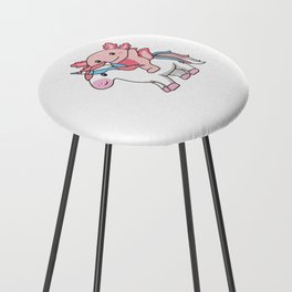 Transgender Flag Pride Lgbtq Axolotl On Unicorn Counter Stool