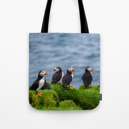 The Puffins of Mykines in the Faroe Islands X Tote Bag