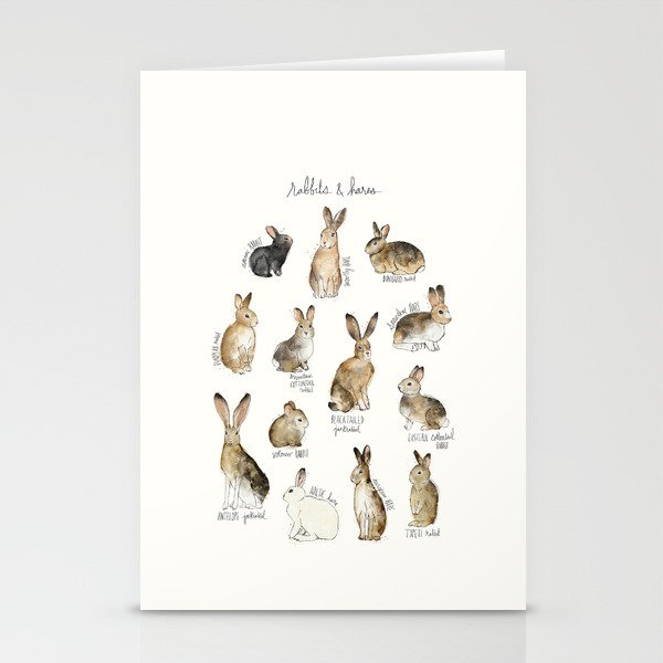 Rabbits & Hares Stationery Cards
