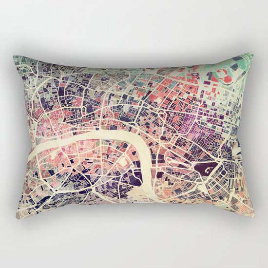 London Mosaic Map #1 Rectangular Pillow
