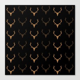 Deer Antler Pattern brown dark mode Canvas Print