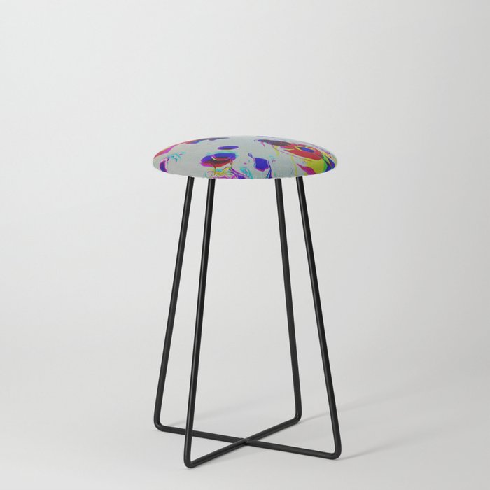 Digital motion glitch pattern Counter Stool