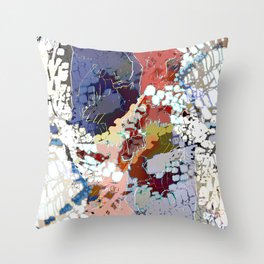 Modern, abstract pattern, white, colorful Throw Pillow