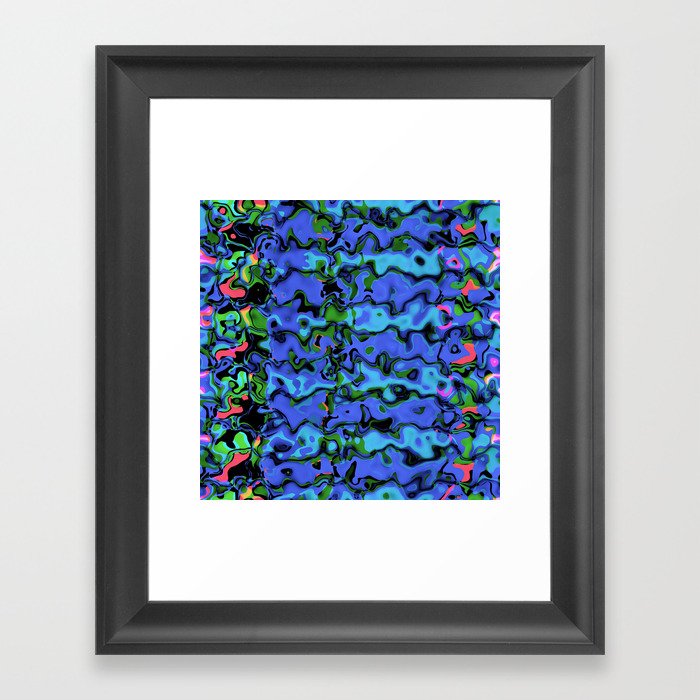 Synth blue wave Framed Art Print