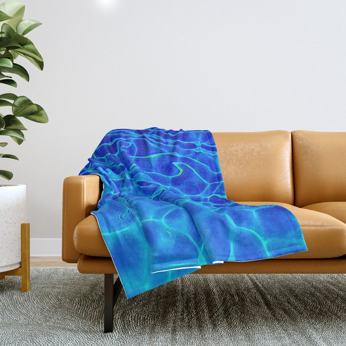 Blue Water Abstract Throw Blanket