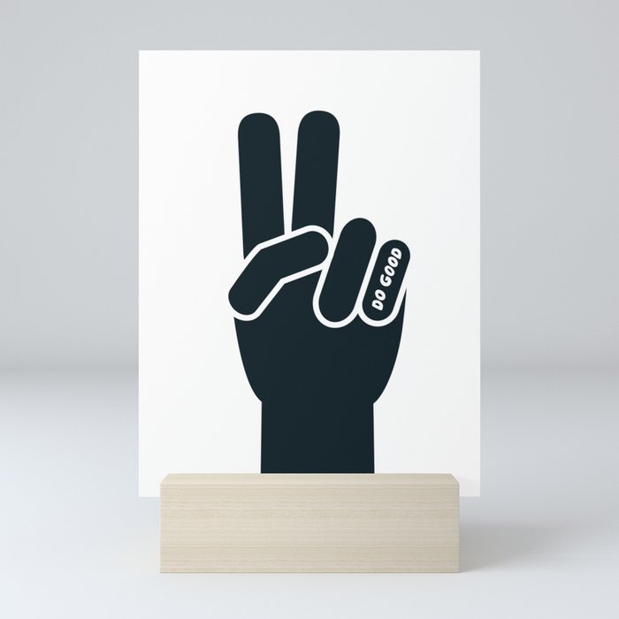 Peace Sign, Do Good B&W Mini Art Print