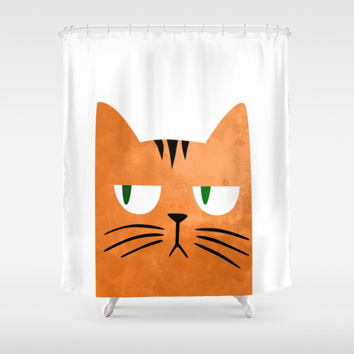 Orange cat with attitude Shower Curtain