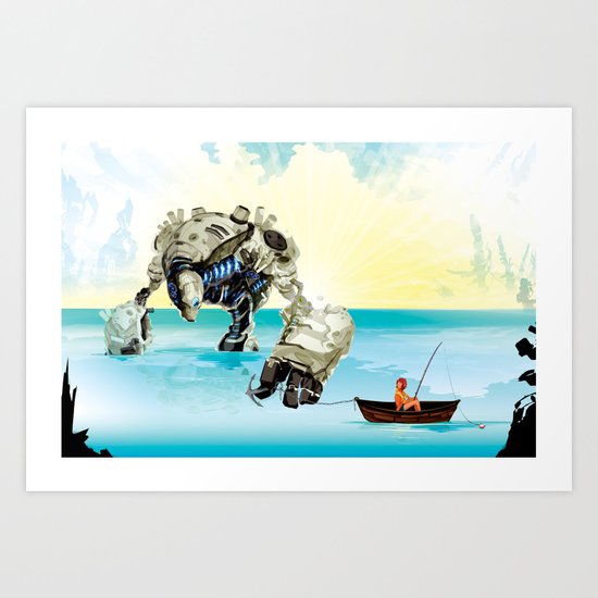 Cassie & Tonk: Gone fishin Art Print
