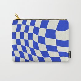 Blue checker fabric abstract Carry-All Pouch
