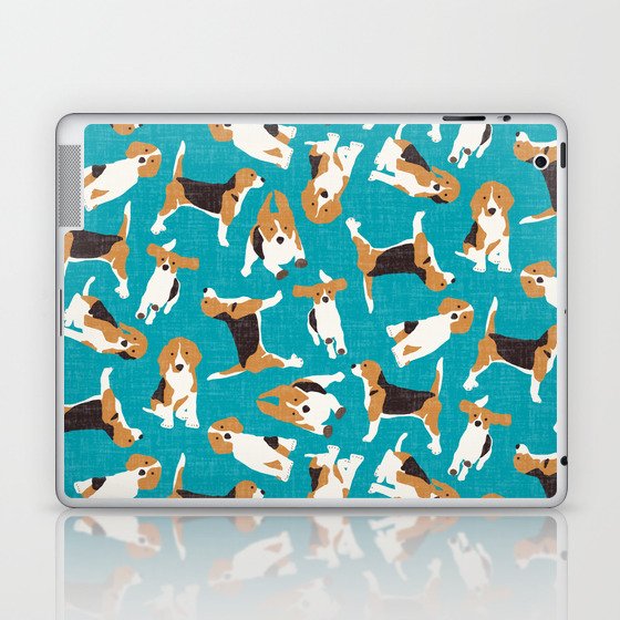 beagle scatter blue Laptop & iPad Skin