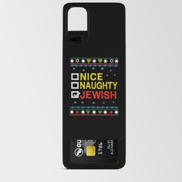 Ugly X-Mas Nice Naughty Jewish Menorah Hanukkah Android Card Case