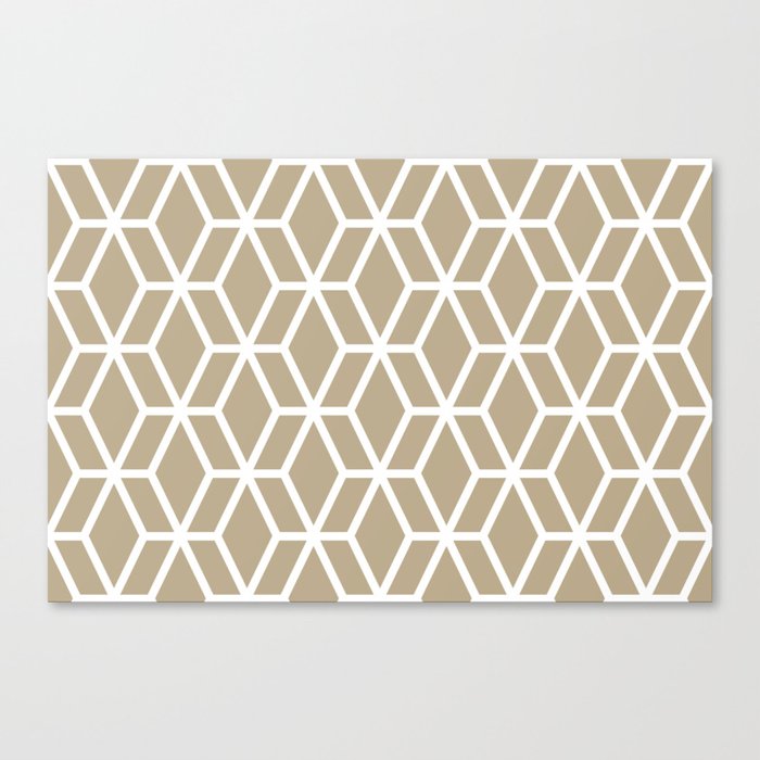 Tan and White Tessellation Line Pattern 16 Pairs DE 2022 Trending Color Bamboo Screen DE6193 Canvas Print