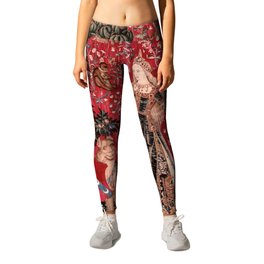 Lady and Unicorn Medieval Tapestry Touch Leggings