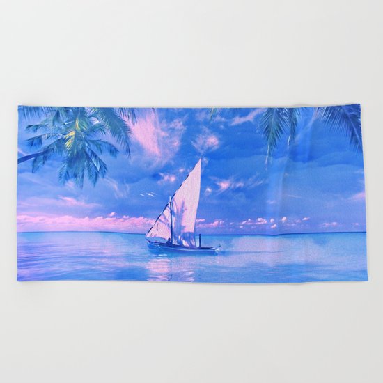 Tropical yachting Beach Towel