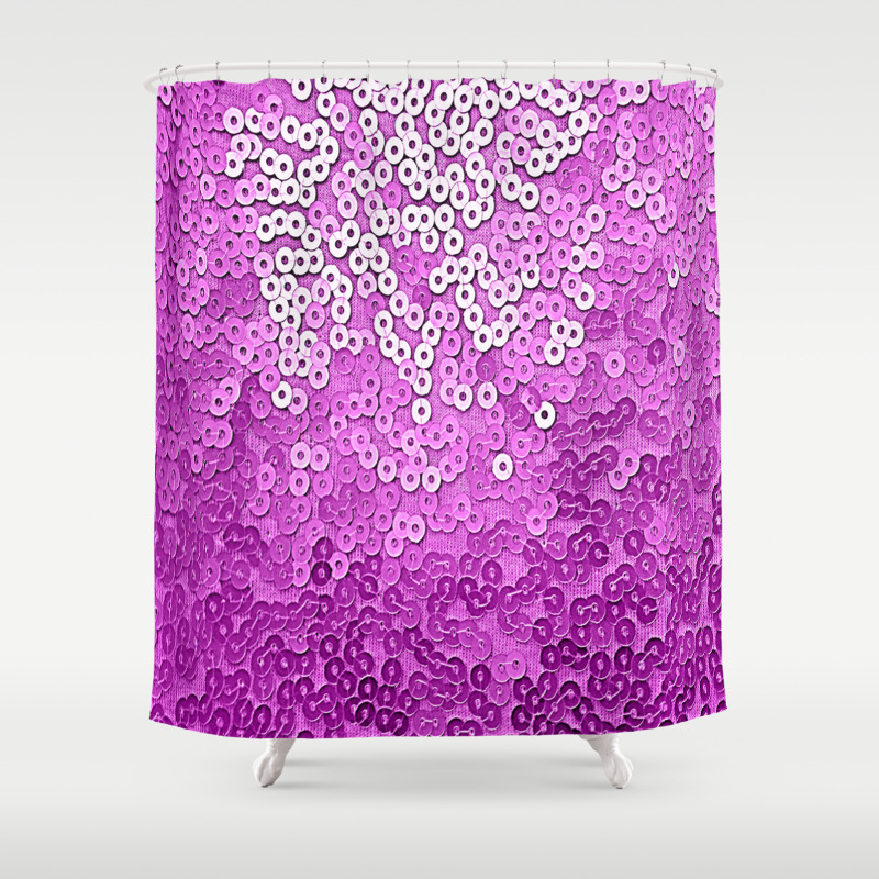 Fun Purple Sequins Shower Curtain By Trumyiz Society6