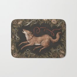 The Escape Bath Mat | Dream, Curated, Victorian, Dreams, Coyote, Illustration, Drawing, Scissors, Botanical, Dog 