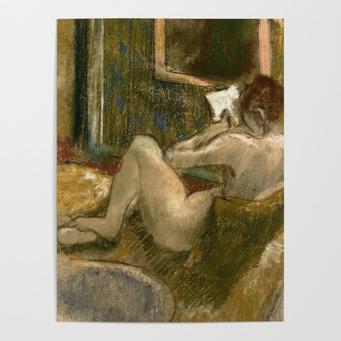 Nude From The Rear Reading Woman Poster
