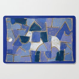 Bauhaus Paul Klee Blue Night Painting Abstract Mid century modern Geometry  Cutting Board