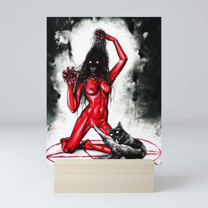 Don´t touch my pussy, the red lady Mini Art Print