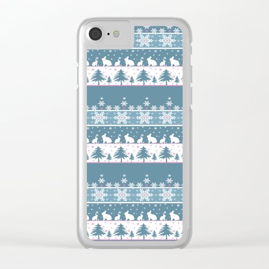 Retro .Christmas . Clear iPhone Case
