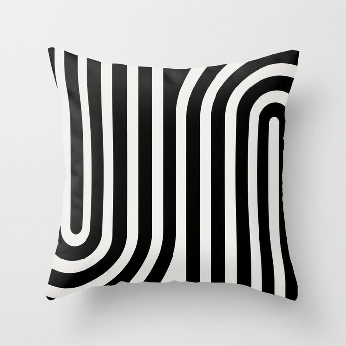 Bold Curvature Stripes XXXVI Throw Pillow