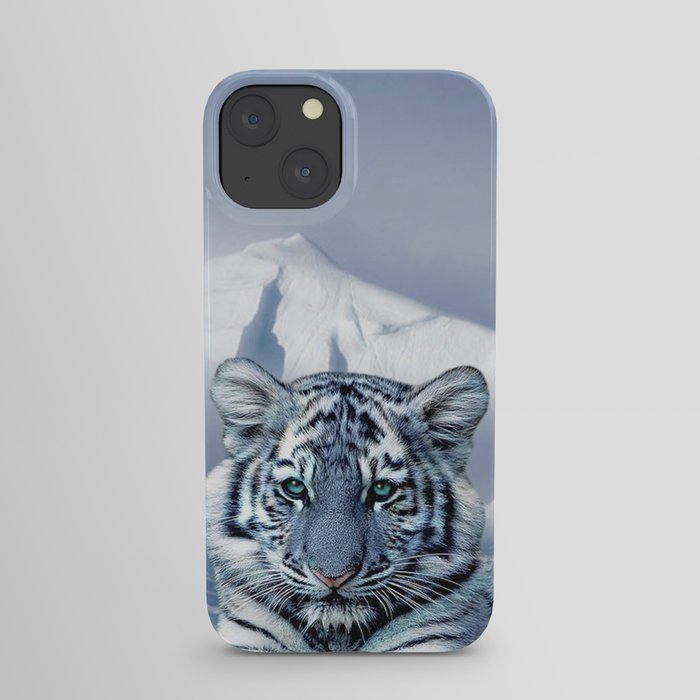 Blue White Tiger iPhone Case