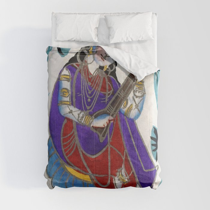 Goddess Saraswati Painting Comforter