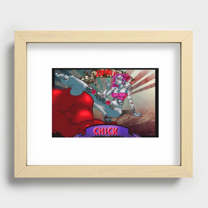 Zombie Chick Recessed Framed Print