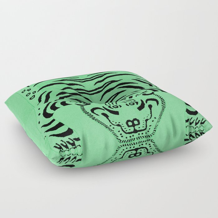 Mint Green Tiger Floor Pillow