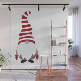 Christmas Gnome Striped Hat Wall Mural