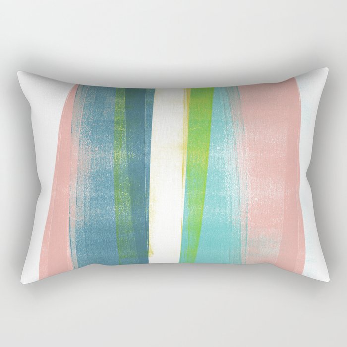 Colorful Geometric Abstract Minimalist Monotype 2 Rectangular Pillow